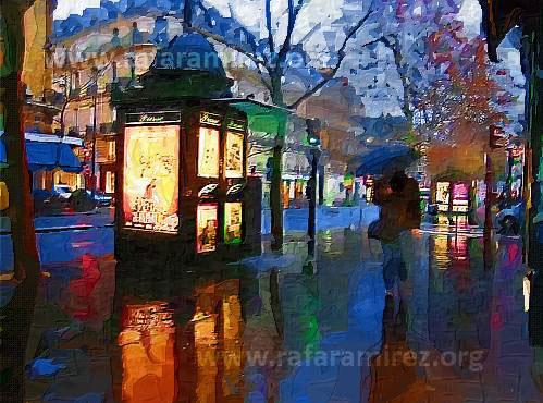 Día de lluvia pintura de Rafael Ramírez