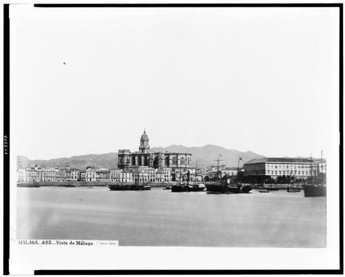 Málaga. Vista de Málaga desde el puerto (1860/1880).