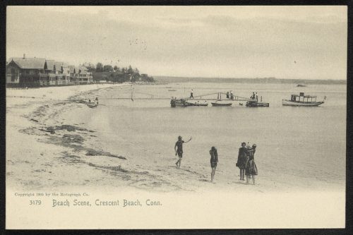 Escena de playa, Crescent Beach, Connecticut. 