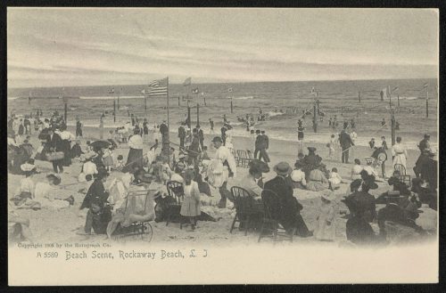 Escena de playa, Rockaway Beach, Long Island.