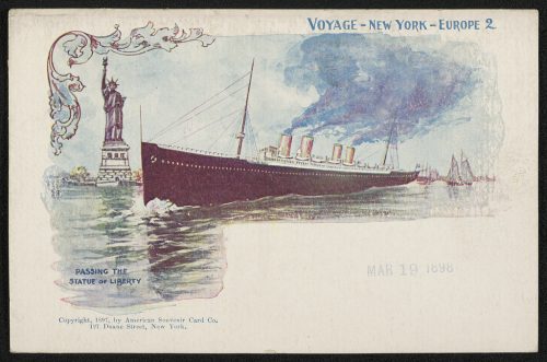 Viaje - Nueva York - Europa 2; Pasando por delante de la Estatua de la Libertad. 