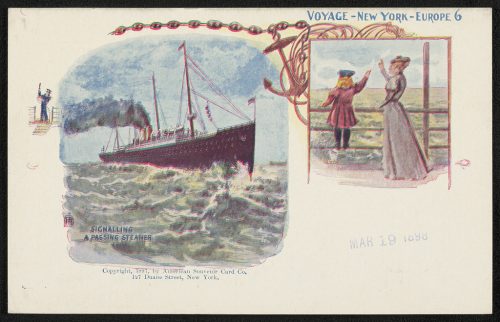 Viaje - Nueva York - Europa 6; Saludando a un vapor que pasa. 