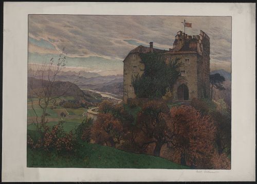 Escena otoñal con castillo